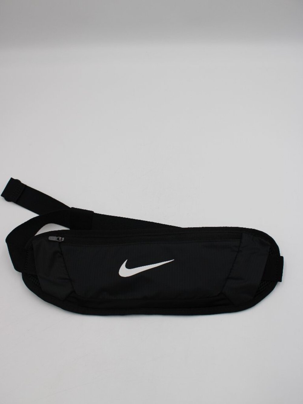 Nike Fanny Pack Black Zipper Pouch Adjustable Waist Strap Swoosh Logo 13" x 4.5"